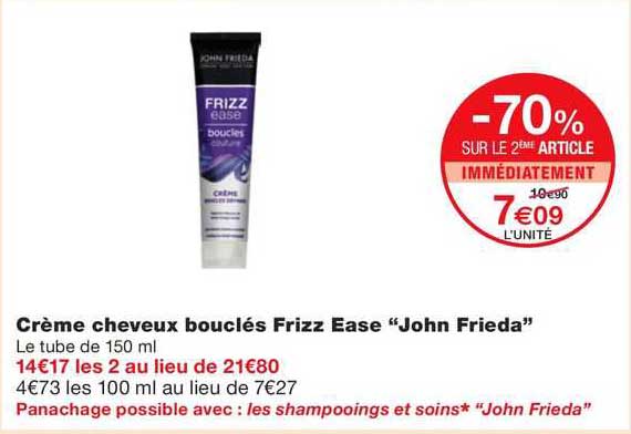crème cheveux bouclés frizz ease "john frieda"
