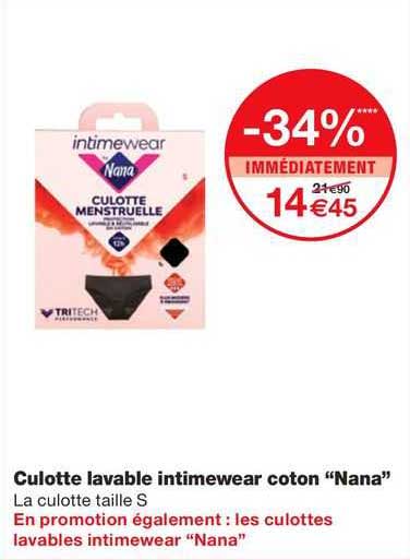 Culotte Lavable Intimewear Coton "nana"