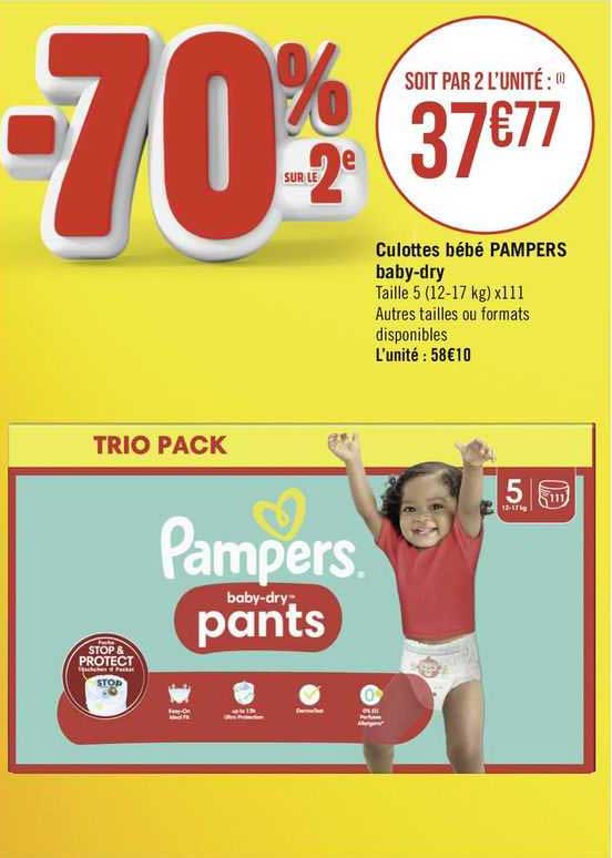 culottes bébé pampers baby-dry