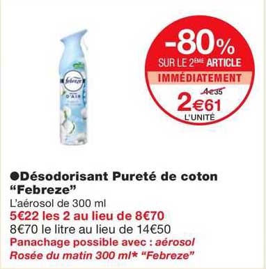 Désodorisant Pureté De Coton "febreze"