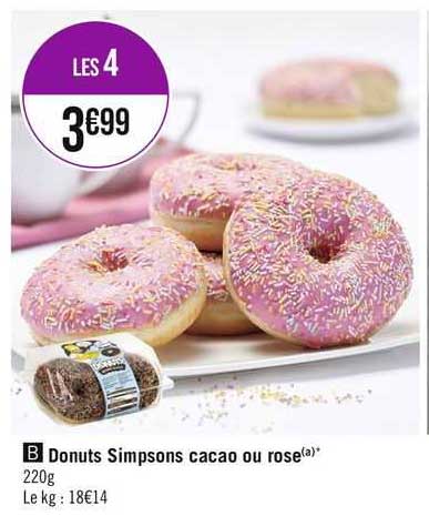 donuts simpsons cacao ou rose