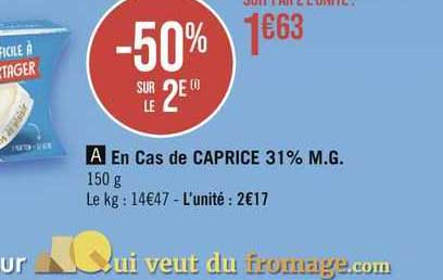 en cas de caprice 31% m.g.