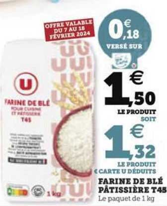 farine de blé pâtissière t45