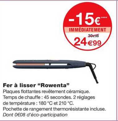 fer à lisser "rowenta"