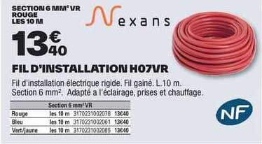 fil d'installation h07vr