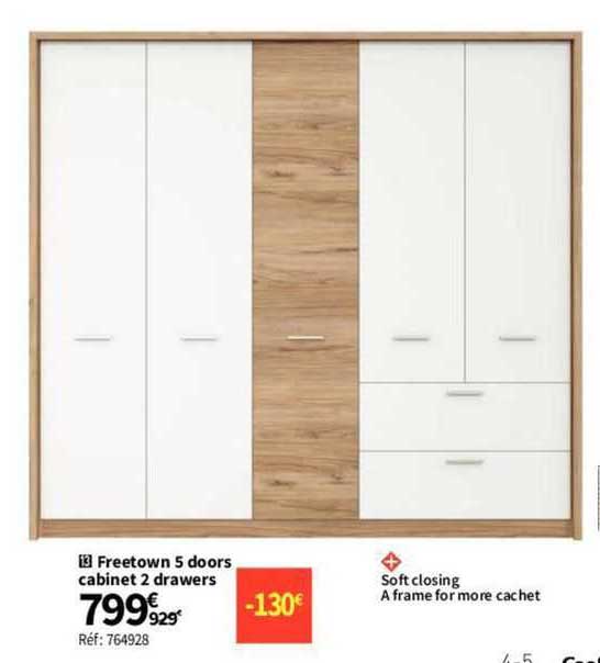 freetown 5 doors cabinet 2 drawers