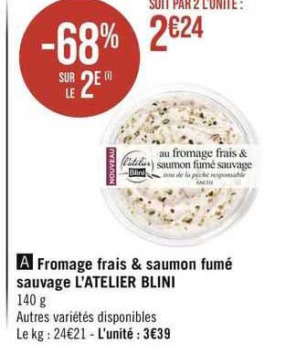 fromage frais & saumon fumé sauvage l'atelier blini