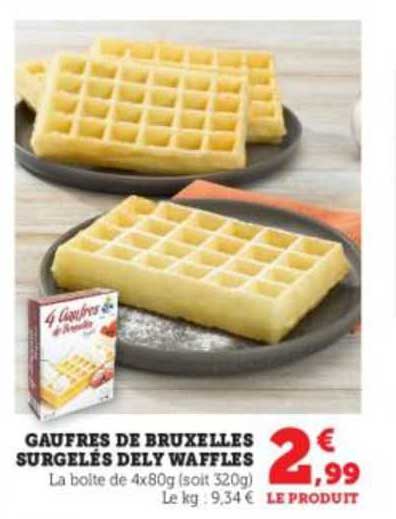 gaufres de bruxelles surgelés dely waffles