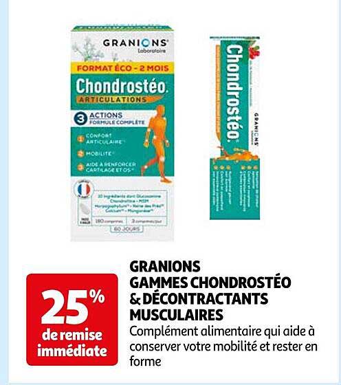 granions gammes chondrostéo & décontractants musculaires