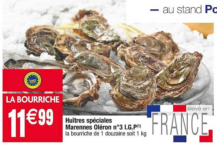 huîtres spéciales marennes oléron n°3 i.g.p.
