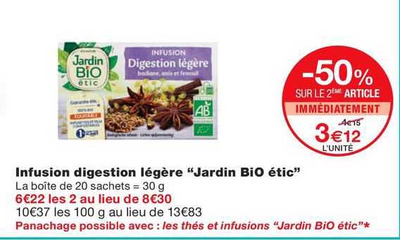 infusion digestion légère "jardin bio étic"