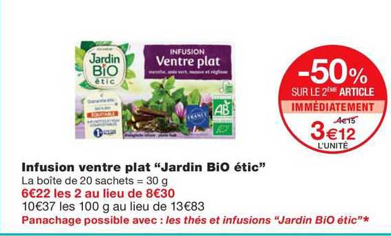infusion ventre plat "jardin bio étic"