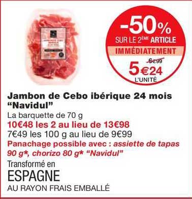 jambon de cebo ibérique 24 mois "navidul"
