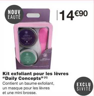 kit exfoliant pour les lèvres "daily concepts"