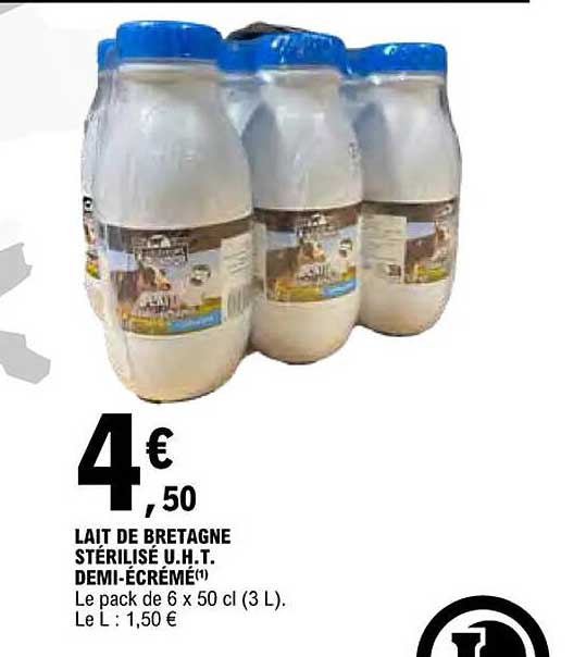 lait de bretagne stérilisé u.h.t. demi-écrème