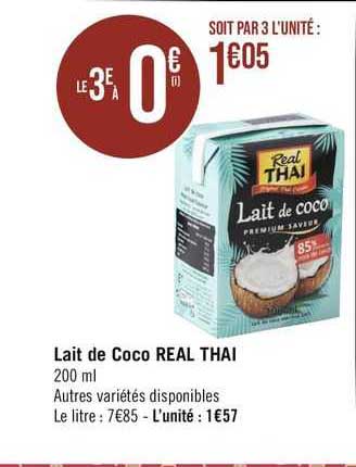 lait de coco real thai