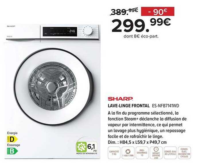 lave-linge frontal sharp