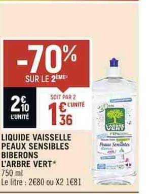 liquide vaisselle peaux sensiblees biberons l'arbre vert