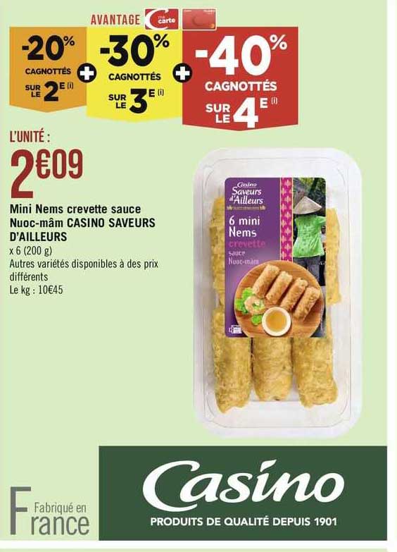 Mini Nems Crevette Sauce Nuoc-mâm Casino Saveurs D'ailleurs