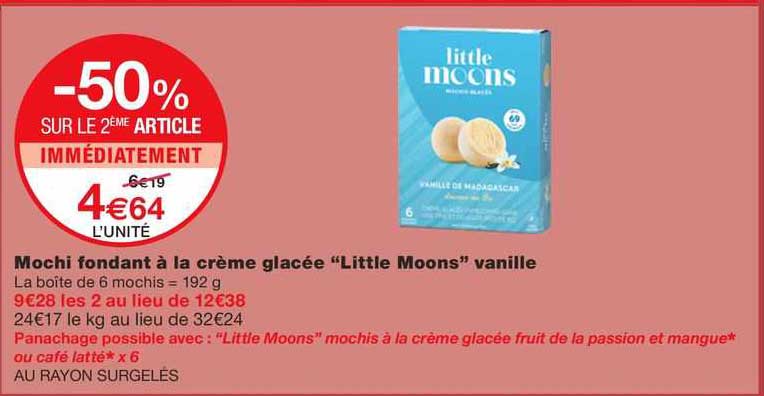 mochi fondant à la crème glacée "little moons" vanille