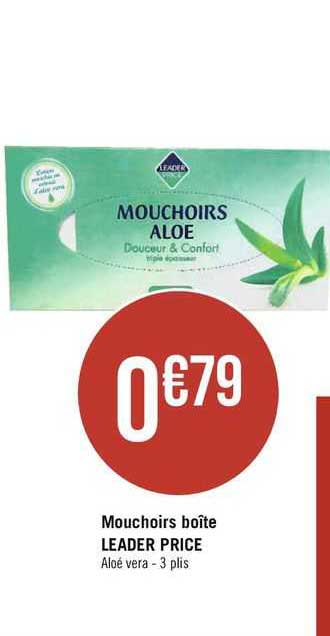 mouchoirs boîte leader price
