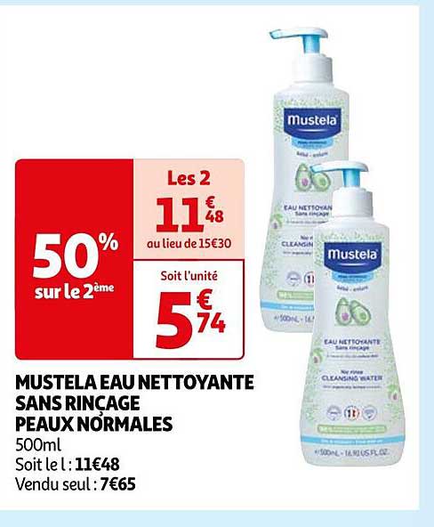 mustela eau nettoyante sans rinçage peaux normales