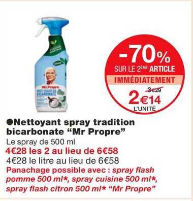 nettoyant spray tradition bicarbonate "mr propre"