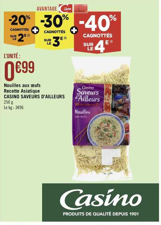 nouilles aux œufs recette asiatique casino saveurs d'ailleurs