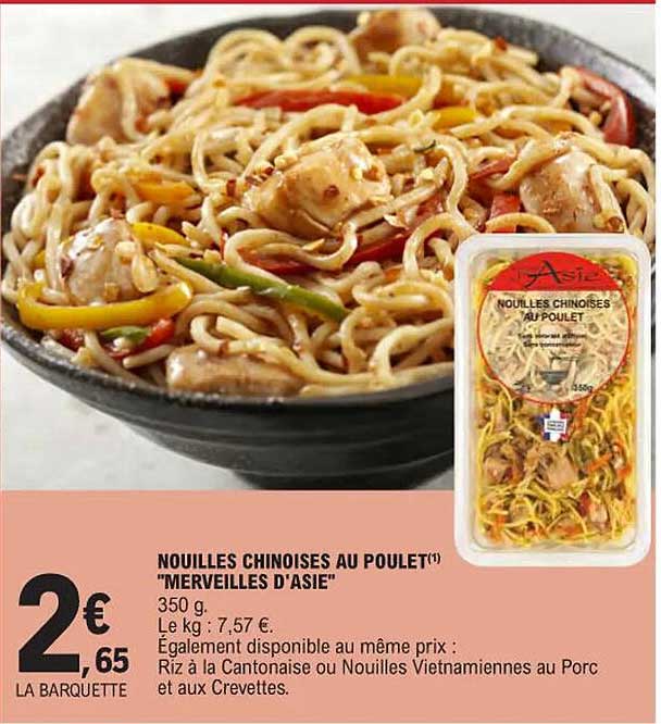 nouilles chinoise au poulet "merveilles d'asie