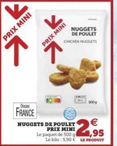 nuggets de poulet prix mini