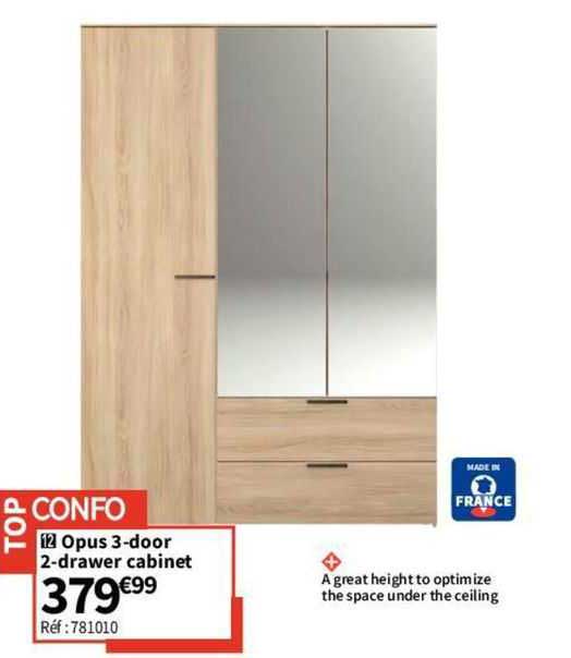 opus 3-door 2-drawer cabinet