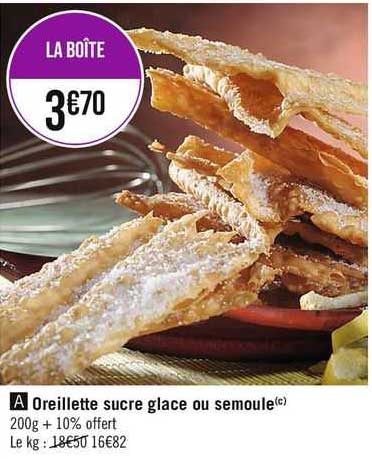 oreillette sucre glace ou semoule
