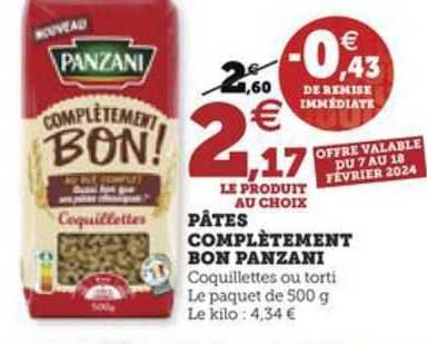 pâtes complètement bon panzani