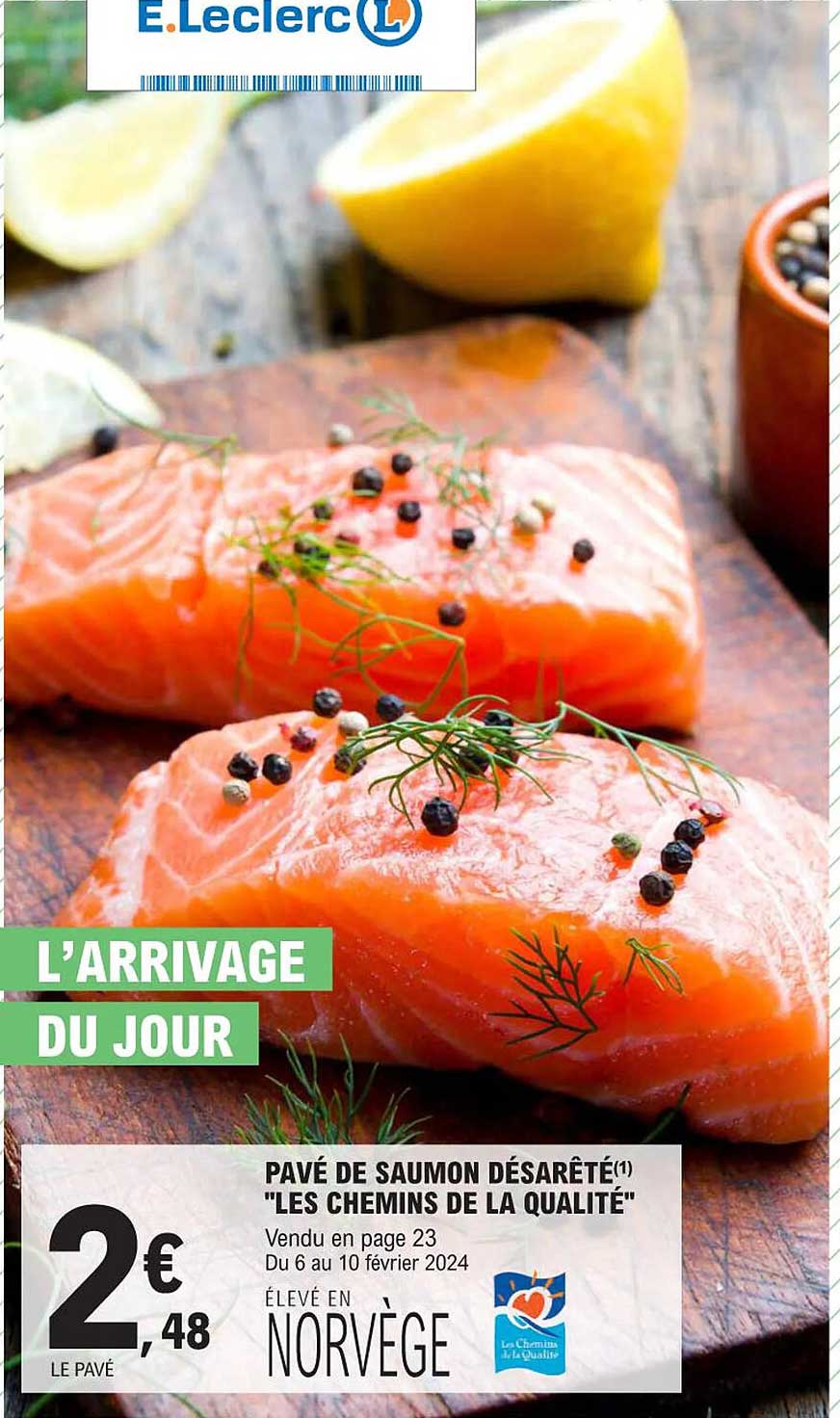 pavé de saumon désarêté "les chemins de la qualité"