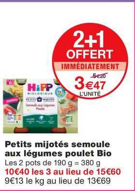 Petits Mijotés Semoule Aux Légumes Poulet Bio