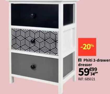 phiti 3-drawer dresser