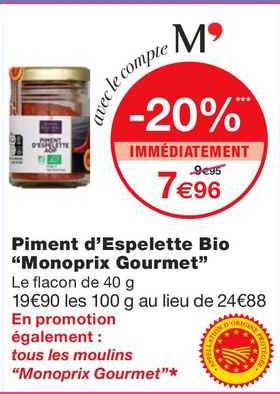 Piment D'espelette Bio "monoprix Gourmet"