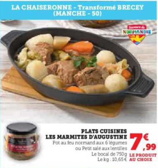 plats cuisinés les marmites d'augustine
