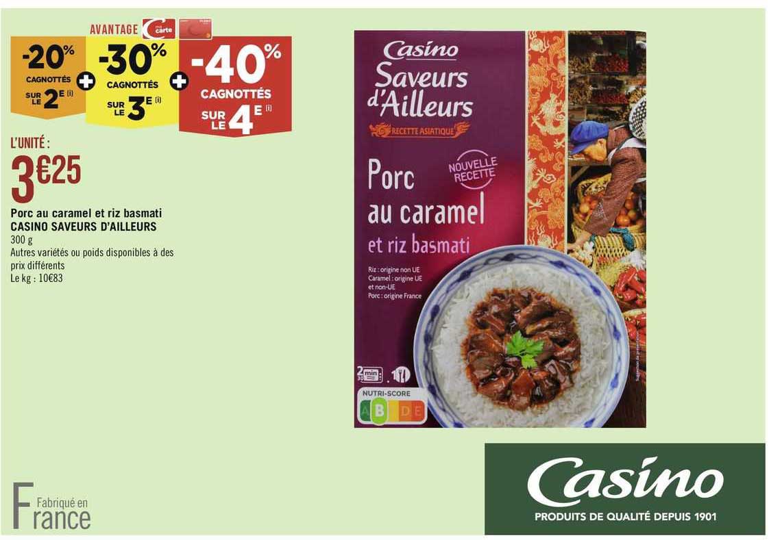 porc au caramel et riz basmati casino saveurs d'ailleurs