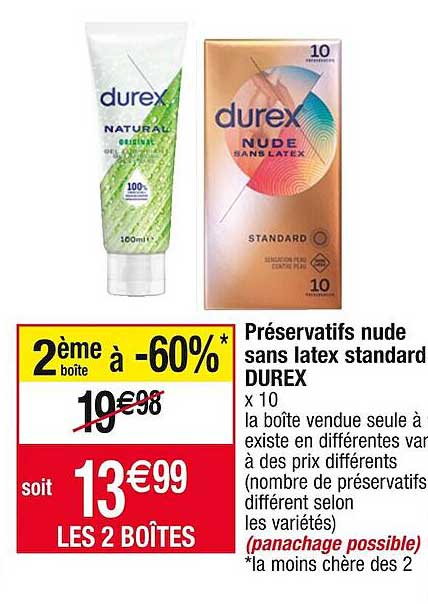 Préservatifs Nude Sans Latex Standard Durex