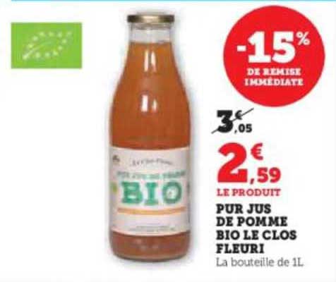 pur jus de pomme bio le clos fleuri