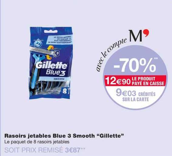 rasoirs jetables blue 3 smooth "gillette"