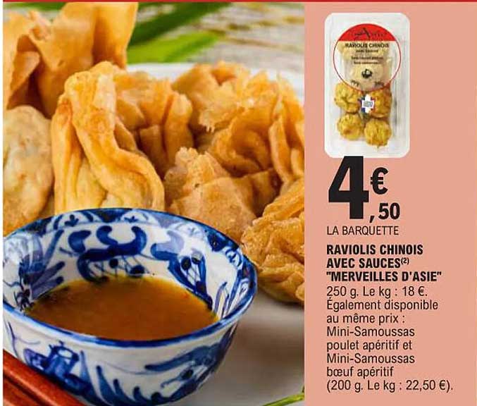 raviolis chinois avec sauces "merveilles d'asie"