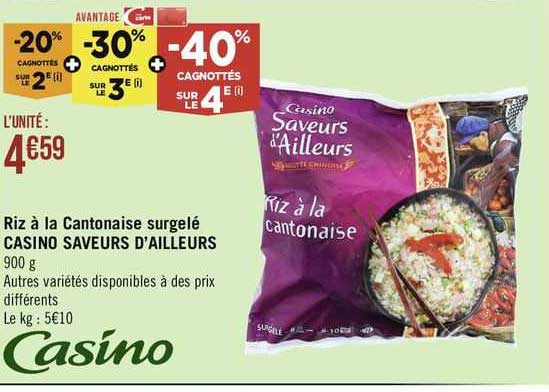 Riz à La Cantonaise Surgelé Casino Saveurs D'ailleurs