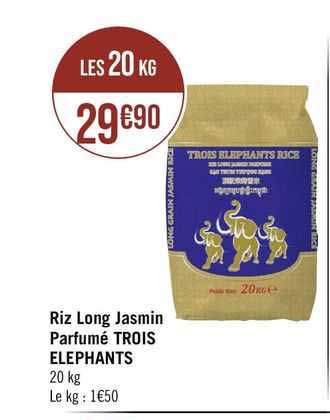 riz long jasmin parfumé trois éléphants