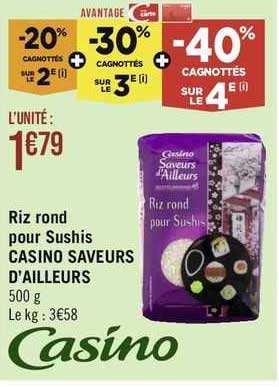 riz rond pour sushis casino saveurs d'ailleurs