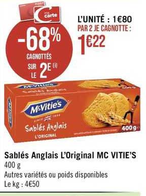 sablés anglais l'original mc vitie's