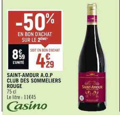 saint-amour a.o.p. club des sommeliers rouge