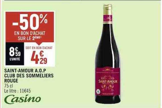 saint-amour a.o.p. club des sommeliers rouge