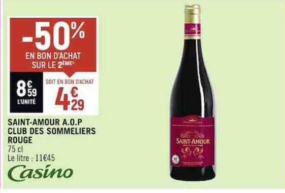 saint-amour a.o.p. club des sommeliers rouge